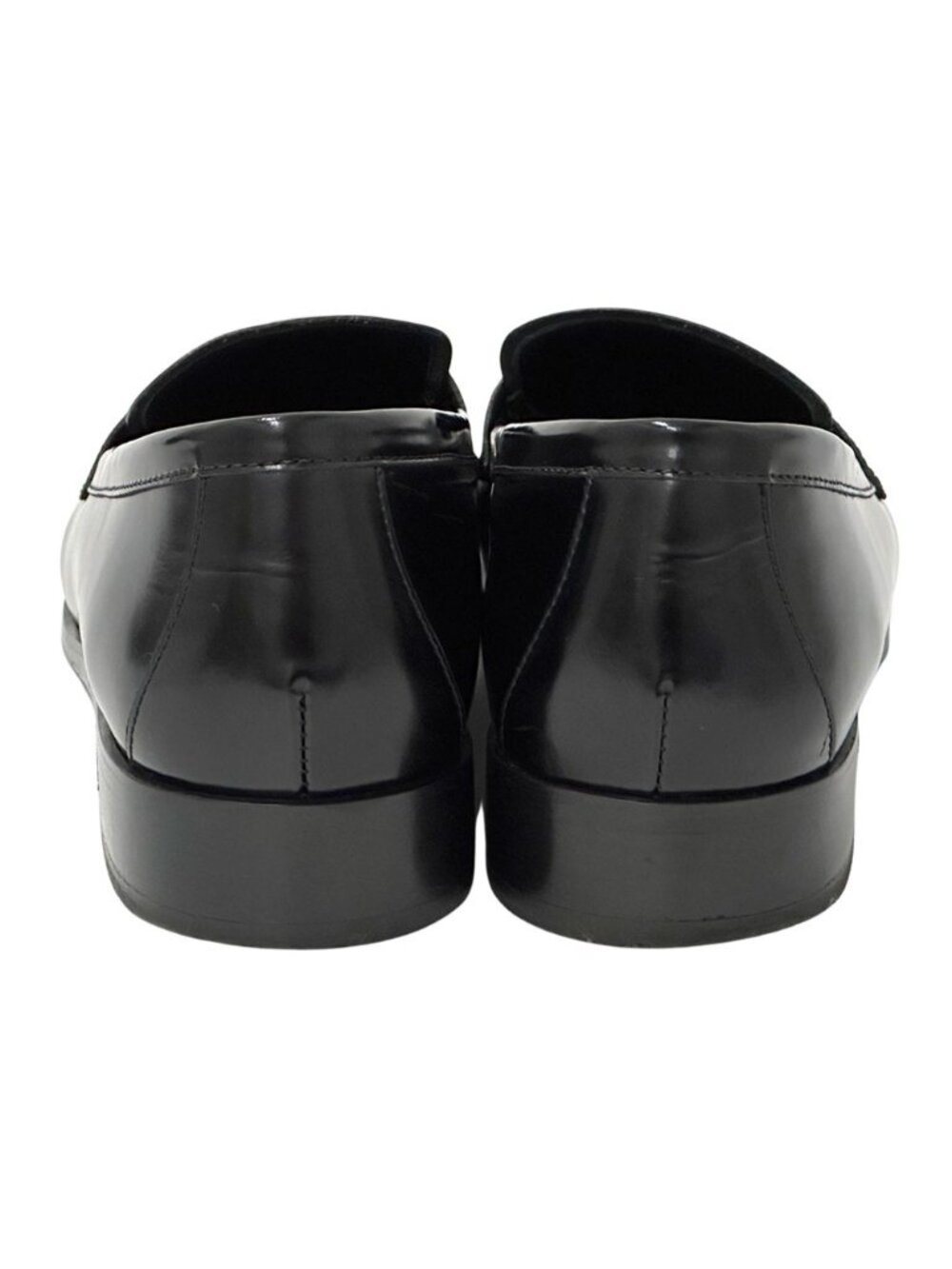 Prada Leather Shoes Triangle Logo Loafers Black 39 Simple - Picture 4 of 15